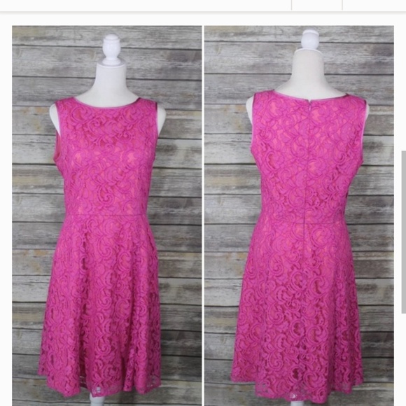 Adrianna Papell Dresses & Skirts - Adrianna Papell Pink Lace Dress